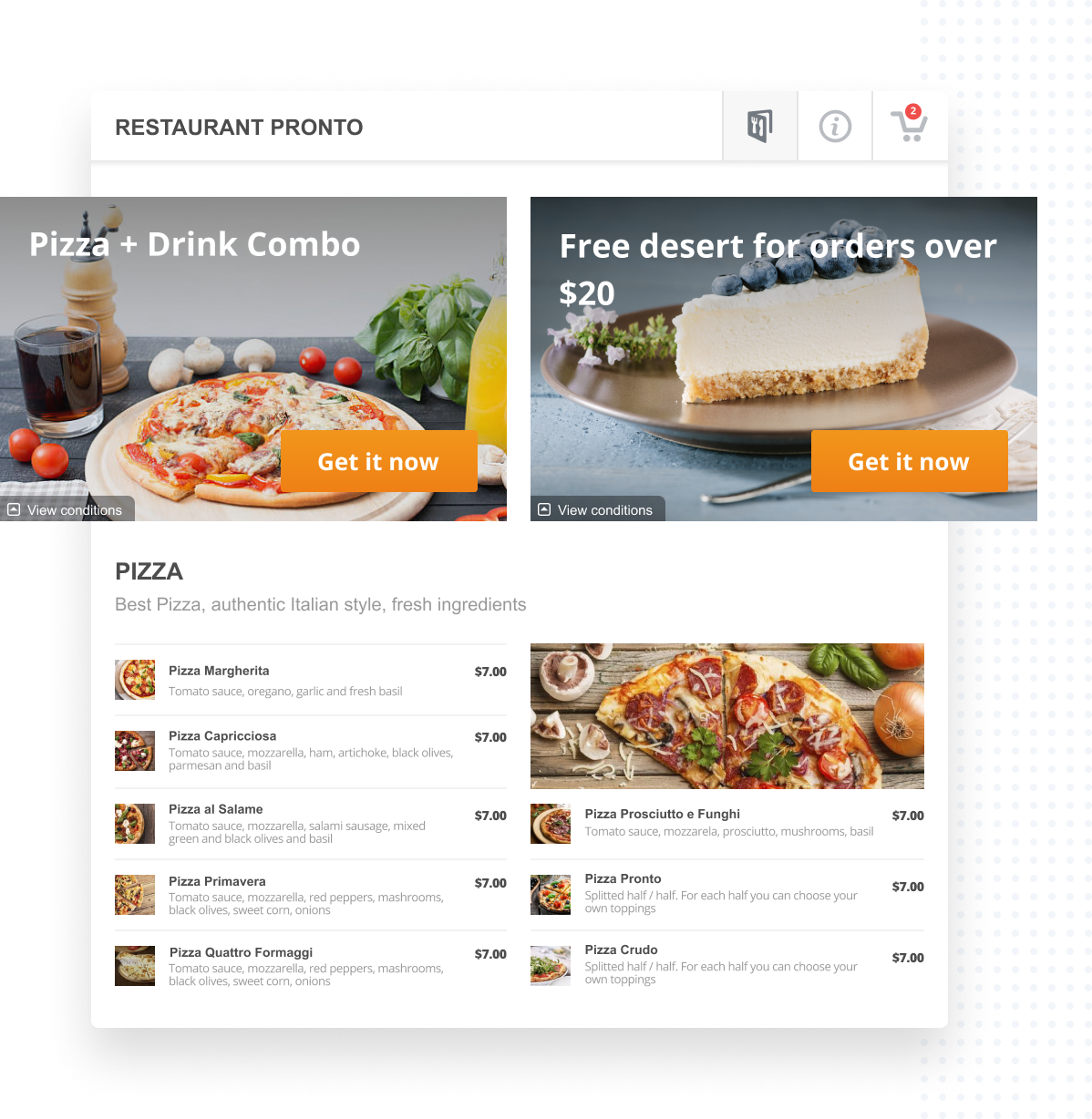 Menu digital & promotions